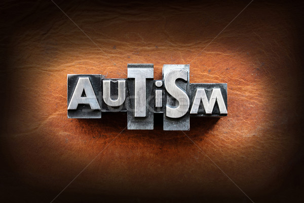 Autizmus szó klasszikus magasnyomás bőr Stock fotó © enterlinedesign