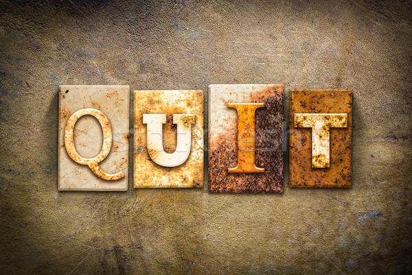 Quit Concept Letterpress Leather Theme Stock photo © enterlinedesign