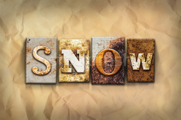 Snow Concept Rusted Metal Type Stock photo © enterlinedesign