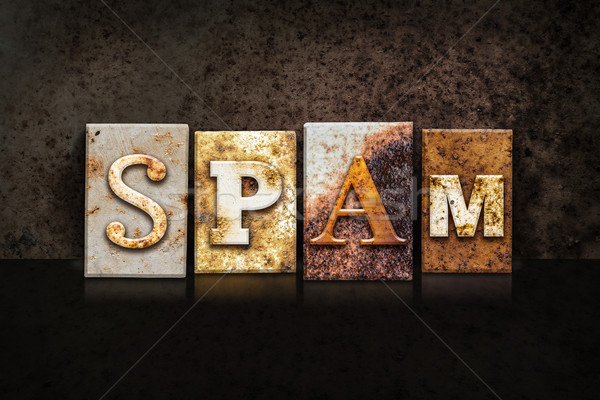 Stok fotoğraf: Spam · karanlık · kelime · yazılı · paslı