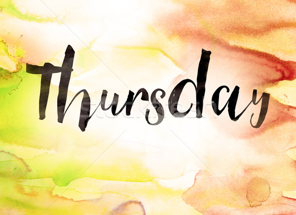 Thursday Concept Watercolor Theme Stock photo © enterlinedesign