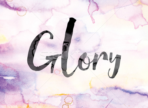 Glory Colorful Watercolor and Ink Word Art Stock photo © enterlinedesign