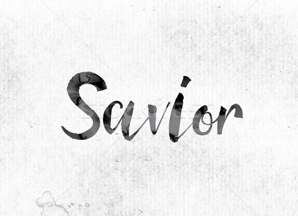 Savior Concept Painted in Ink Stock photo © enterlinedesign