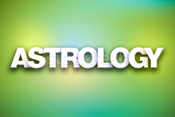 Astrologie woord kunst kleurrijk geschreven witte Stockfoto © enterlinedesign