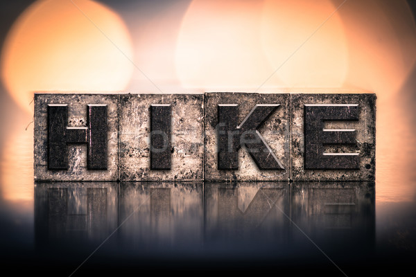 Hike Concept Vintage Letterpress Type Stock photo © enterlinedesign