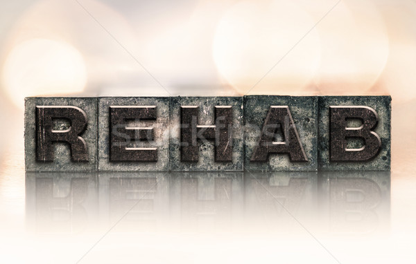 Rehab klasszikus magasnyomás szó írott Stock fotó © enterlinedesign
