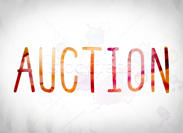 Auction Concept Watercolor Word Art Stock photo © enterlinedesign