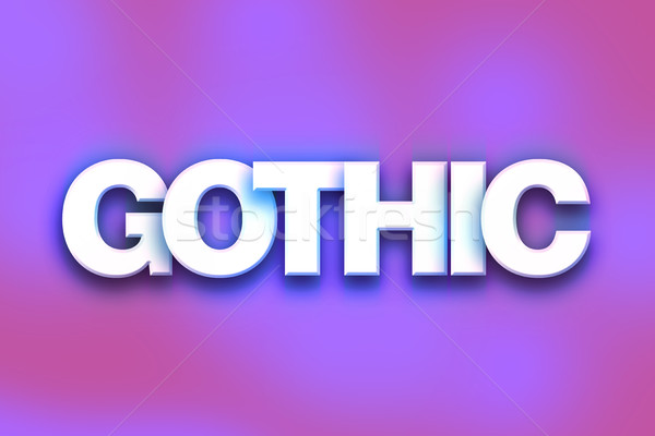 Gothic kleurrijk woord kunst geschreven witte Stockfoto © enterlinedesign