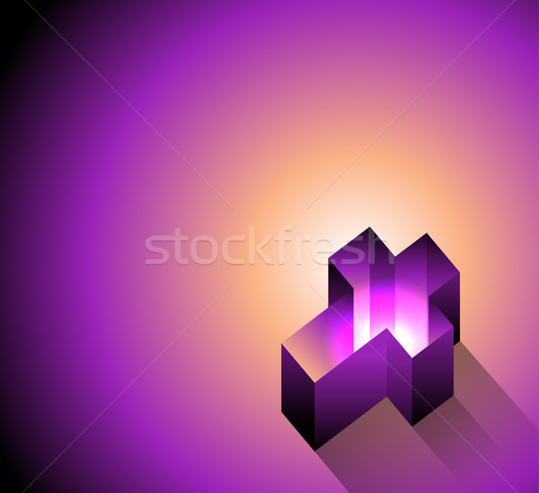 3D Glowing Christian Cross Background Illustration Stock photo © enterlinedesign
