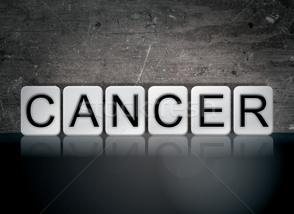 Cancer pardoseala de gresie cuvant scris alb gresie Imagine de stoc © enterlinedesign