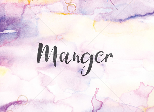 Manger Concept Watercolor and Ink Painting Stock photo © enterlinedesign