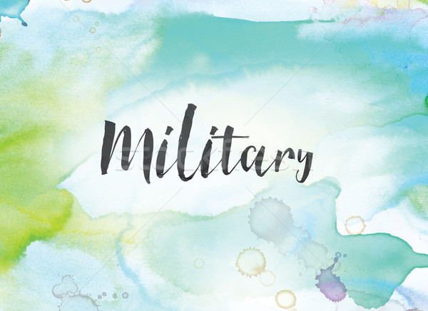 Militaire couleur pour aquarelle encre peinture mot écrit [[stock_photo]] © enterlinedesign