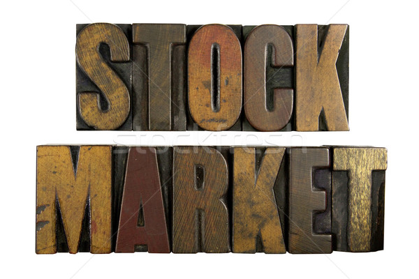 Фондовый рынок слов написанный Vintage тип Сток-фото © enterlinedesign