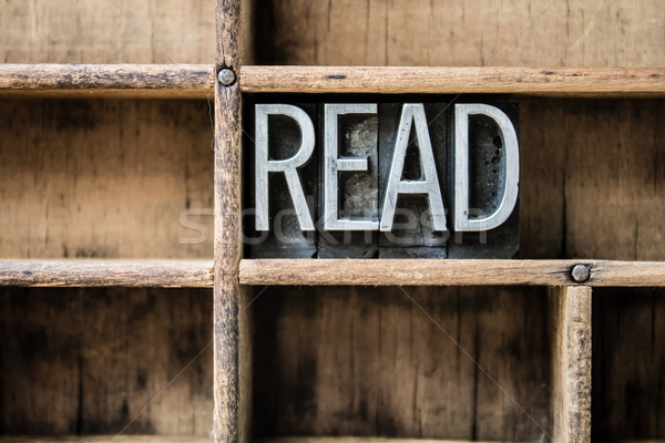 Read Letterpress Type in Drawer Stock photo © enterlinedesign