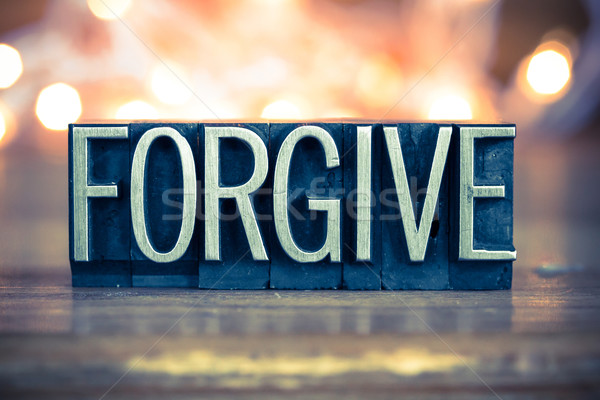 Forgive Concept Metal Letterpress Type Stock photo © enterlinedesign