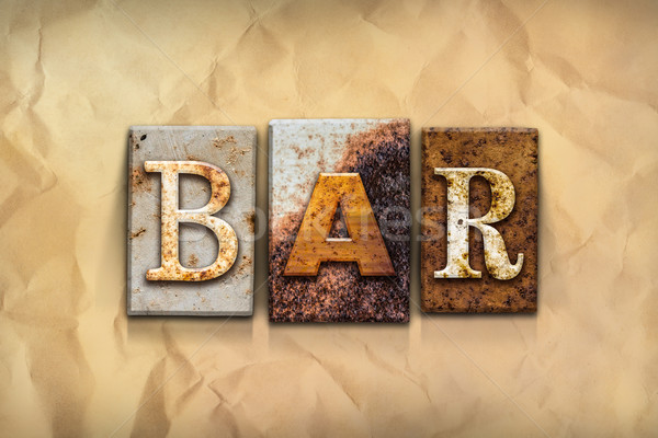 Bar Concept Rusted Metal Type Stock photo © enterlinedesign