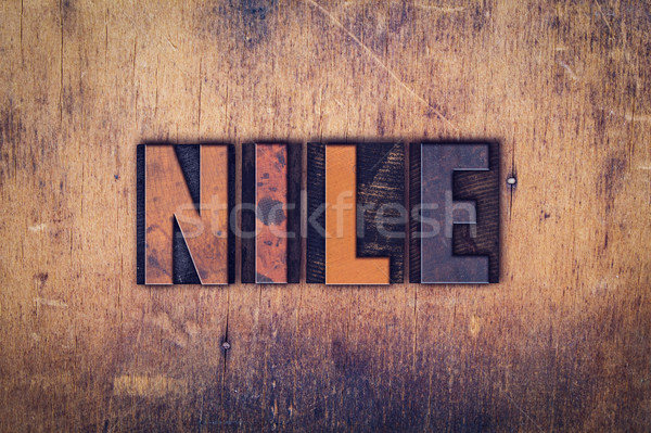 Nile Concept Wooden Letterpress Type Stock photo © enterlinedesign