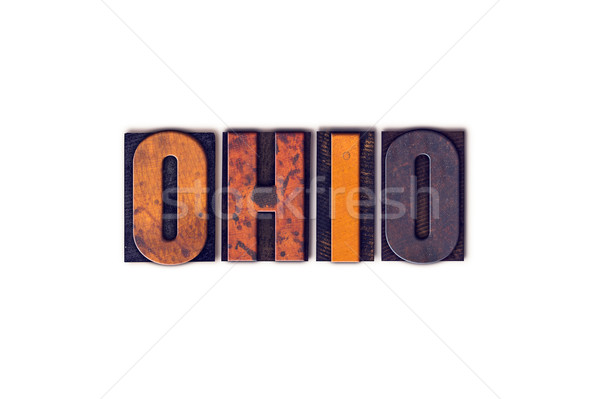 Ohio isoliert Buchdruck Typ Wort geschrieben Stock foto © enterlinedesign