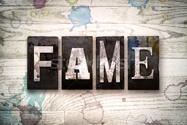 Fame Concept Metal Letterpress Type Stock photo © enterlinedesign