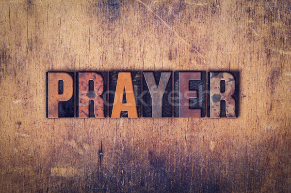 Preghiera legno tipo parola scritto Foto d'archivio © enterlinedesign