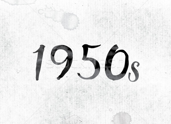 1950 vopsit cerneală cuvant acuarela alb Imagine de stoc © enterlinedesign