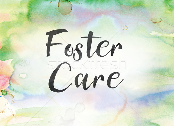 Foster Care Concept Watercolor and Ink Painting Stock photo © enterlinedesign
