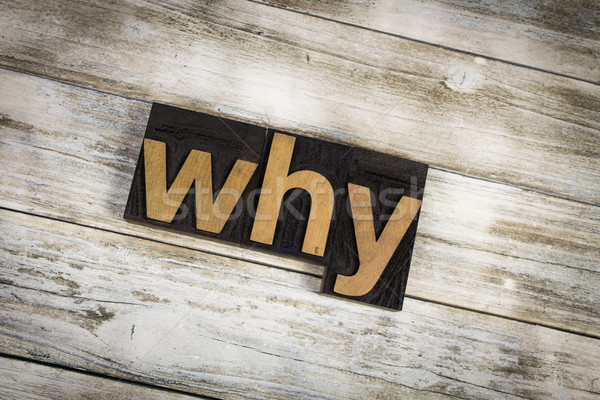 Why Letterpress Word on Wooden Background Stock photo © enterlinedesign