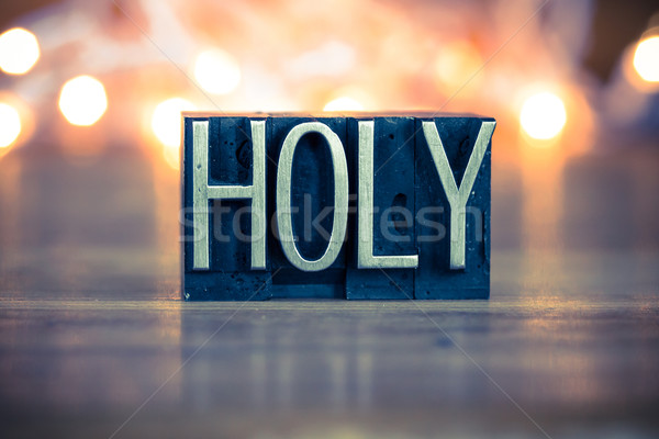 Holy Concept Metal Letterpress Type Stock photo © enterlinedesign