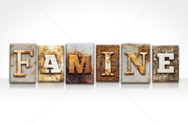 Famine Letterpress Concept Isolated on White Stock photo © enterlinedesign