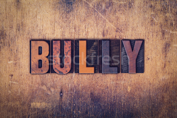 Bully Concept Wooden Letterpress Type Stock photo © enterlinedesign