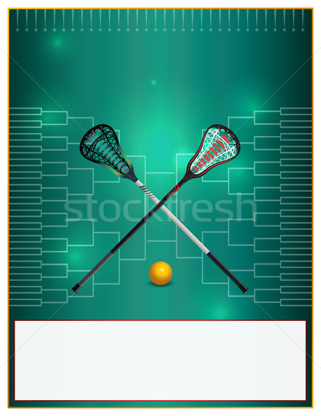 Lacrosse toernooi sjabloon flyer bal kamer Stockfoto © enterlinedesign