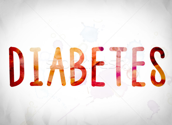 Diabet acuarela cuvant artă scris alb Imagine de stoc © enterlinedesign