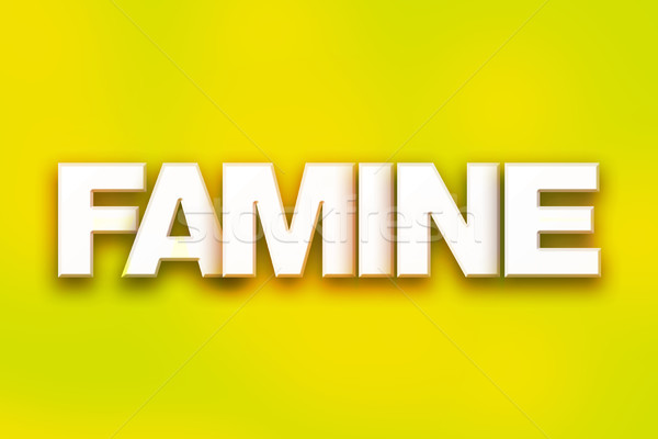 Famine coloré mot art écrit blanche Photo stock © enterlinedesign