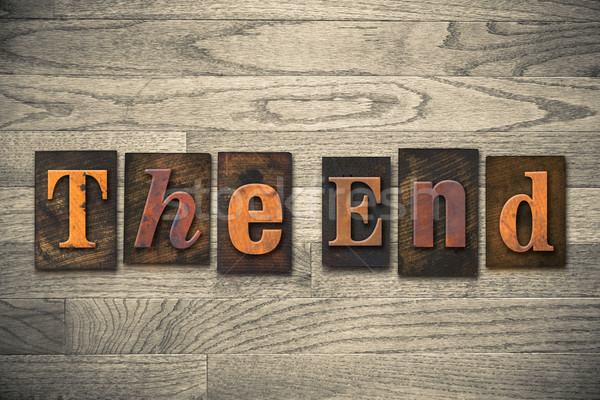 Befejezés fából készült magasnyomás szavak írott klasszikus Stock fotó © enterlinedesign