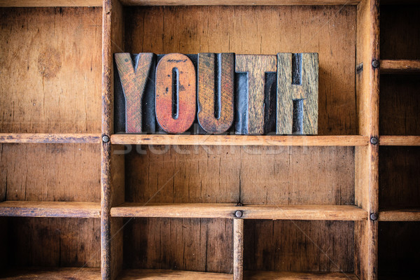 Youth Concept Wooden Letterpress Theme Stock photo © enterlinedesign