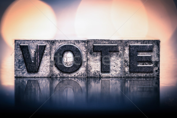 Vote Concept Vintage Letterpress Type Stock photo © enterlinedesign