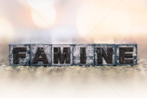 Famine vintage type mot écrit Photo stock © enterlinedesign