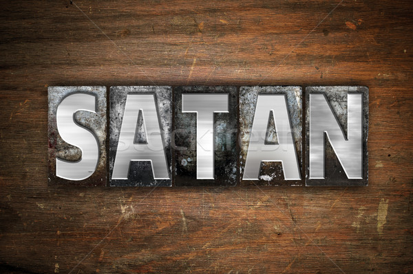 Satan Concept Metal Letterpress Type Stock photo © enterlinedesign