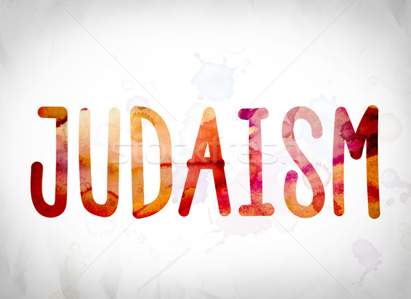Judaizmus vízfesték szó művészet írott fehér Stock fotó © enterlinedesign