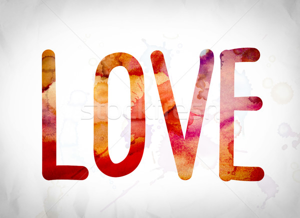 Love Concept Watercolor Word Art Stock photo © enterlinedesign