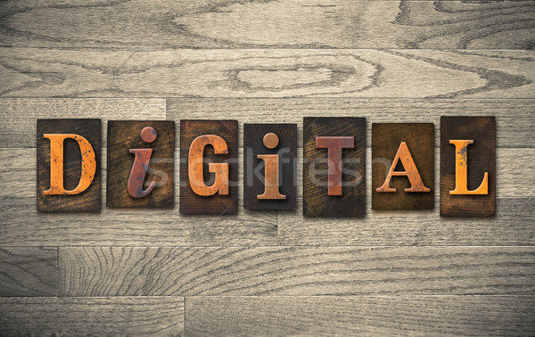 Digital Wooden Letterpress Theme Stock photo © enterlinedesign