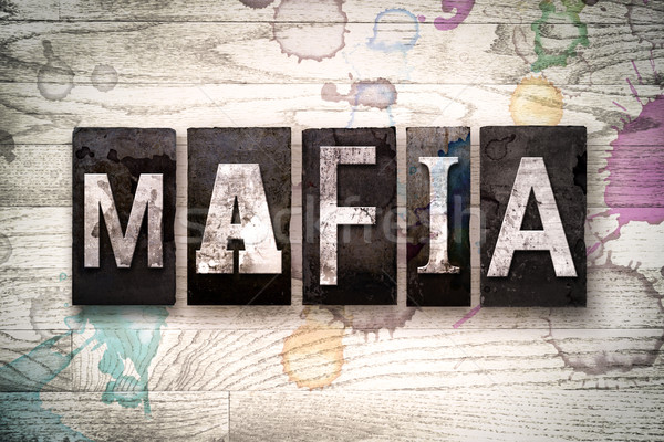 Mafia metal tipo parola scritto Foto d'archivio © enterlinedesign