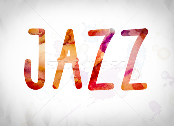 Zdjęcia stock: Jazz · akwarela · słowo · sztuki · napisany · biały