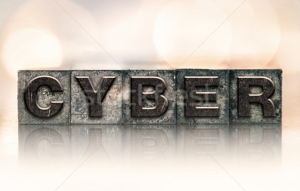 Cyber Concept Vintage Letterpress Type Stock photo © enterlinedesign