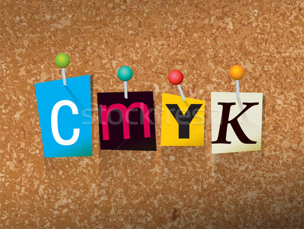 CMYK Concept Pinned Letters Illustration Stock photo © enterlinedesign