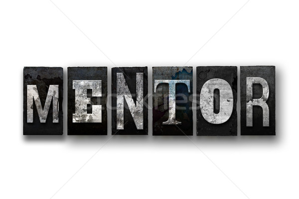 Mentor isolado tipo palavra escrito Foto stock © enterlinedesign