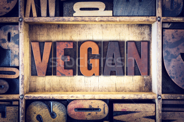 Vegan type mot écrit vintage [[stock_photo]] © enterlinedesign