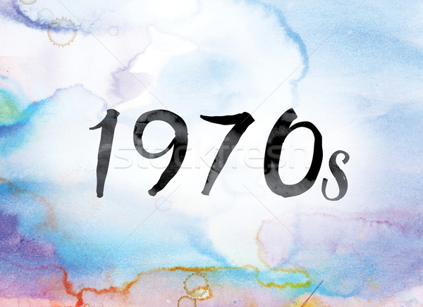 Stock photo: 1970s Colorful Watercolor and Ink Word Art