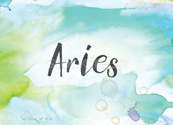 Aries Concept Watercolor and Ink Painting Stock photo © enterlinedesign