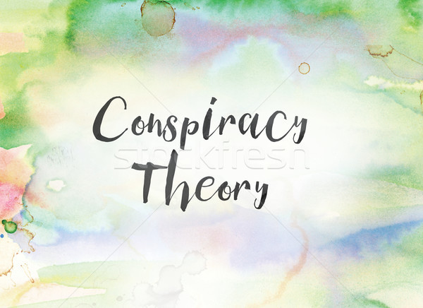 Conspiracy Theory Concept Watercolor and Ink Painting Stock photo © enterlinedesign